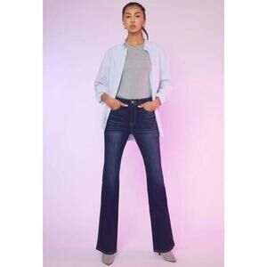 NEW KanCan KC7340D High Rise Dark Flare Jeans Denim Distressed Women 9/28